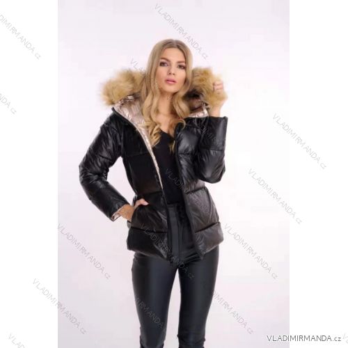 Bunda s kapucí dlouhý rukáv dámská (S-2XL) ITALSKÁ MÓDA HKW21205