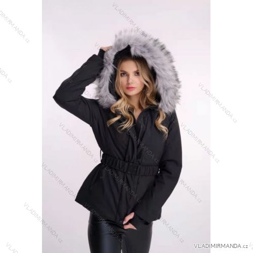 Bunda s kapucí dlouhý rukáv dámská (S-2XL) ITALSKÁ MÓDA HKW21205