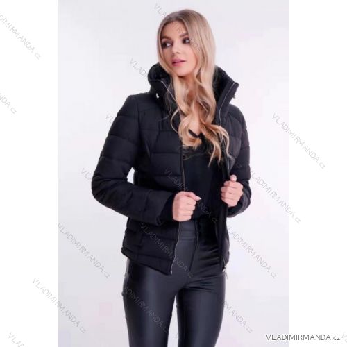 Bunda s kapucí dlouhý rukáv dámská (S-2XL) ITALSKÁ MÓDA HKW21205