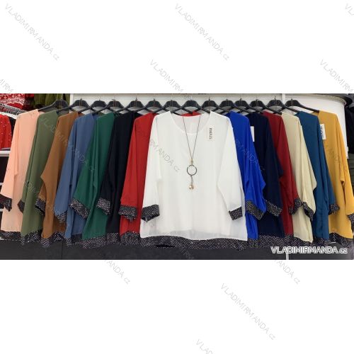 Tunic / blouse with handbag long sleeve women (L / XL ONE SIZE) ITALIAN FASHION IMWD217083
