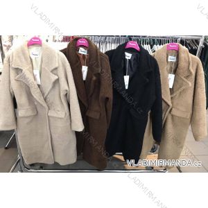 Kabát flaušový dlouhý rukáv dámský (S/M ONE SIZE) ITALSKÁ MÓDA IMWM217149