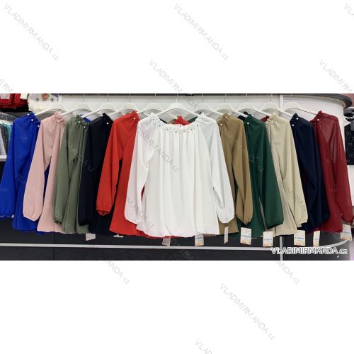 Tunic / blouse with handbag long sleeve women (L / XL ONE SIZE) ITALIAN FASHION IMWD217083