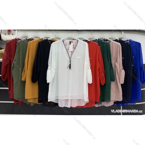 Tunic / blouse with handbag long sleeve women (L / XL ONE SIZE) ITALIAN FASHION IMWD217083
