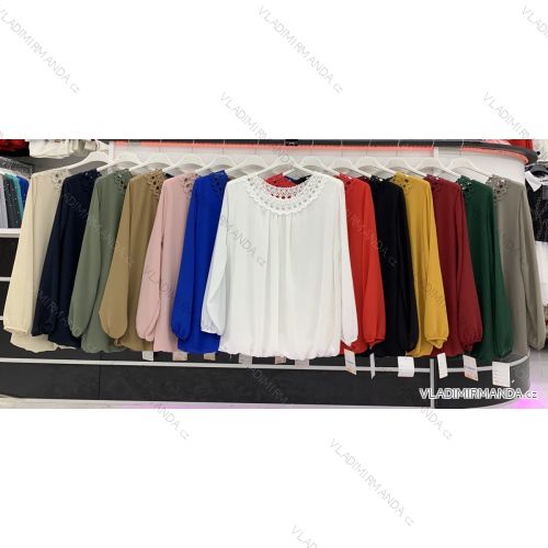 Tunic / blouse with handbag long sleeve women (L / XL ONE SIZE) ITALIAN FASHION IMWD217083