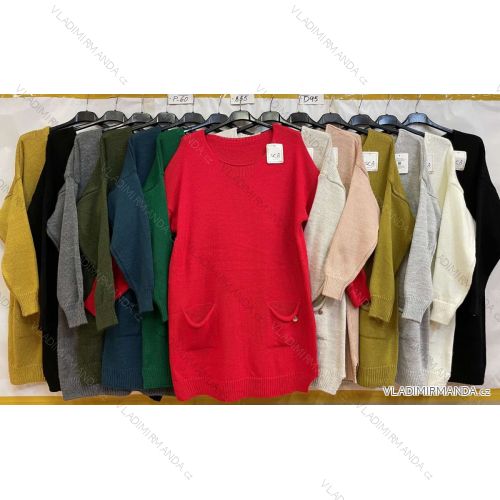 Šaty dlouhý rukáv dámské (L/XL ONE SIZE) ITALSKÁ MÓDA IM4212717
