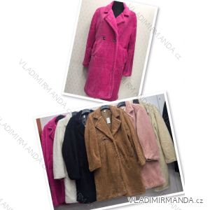 Kabát flaušový dlouhý rukáv dámský (S/M ONE SIZE) ITALSKÁ MÓDA IMWM217149