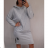 Šaty dlouhý rukáv s kapucí dámské (2xl/3xl ONE SIZE) ITALSKÁ MODA IM421588/DR black 2XL / 3XL ONE SIZE