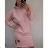 Šaty dlouhý rukáv s kapucí dámské (2xl/3xl ONE SIZE) ITALSKÁ MODA IM421588/DR black 2XL / 3XL ONE SIZE