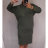 Šaty dlouhý rukáv s kapucí dámské (2xl/3xl ONE SIZE) ITALSKÁ MODA IM421588/DR black 2XL / 3XL ONE SIZE