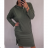 Šaty dlouhý rukáv s kapucí dámské (2xl/3xl ONE SIZE) ITALSKÁ MODA IM421588/DR black 2XL / 3XL ONE SIZE