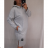 Šaty dlouhý rukáv s kapucí dámské (2xl/3xl ONE SIZE) ITALSKÁ MODA IM421588/DR black 2XL / 3XL ONE SIZE