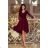 210-13 NICOLLE - dress with longer back with lace neckline - plum
