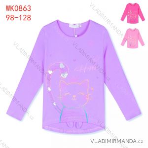 T-shirt long sleeve with sequins children's girl (98-128) KUGO K1937