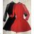 Šaty elegantní dlouhý rukáv dámské (S/M ONE SIZE) ITALSKÁ MÓDA IMWM217234