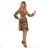 357-2 Chiffon dress with a neckline and a tie on the back - leopard print + roses