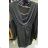 Šaty elegantní dlouhý rukáv dámské (S/M ONE SIZE) ITALSKÁ MÓDA IMM211535