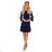 228-9 LUCY - pleated comfortable dress - Navy Blue