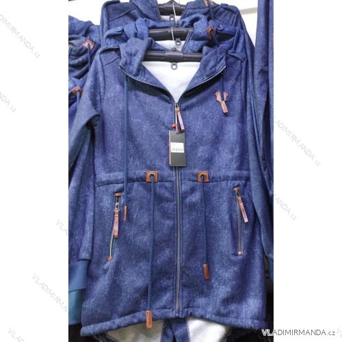 Mikina prodloužená dlouhý rukáv na zip s kapucí dámská (UNI L/XXL) ITALSKÁ MÓDA IM4201228