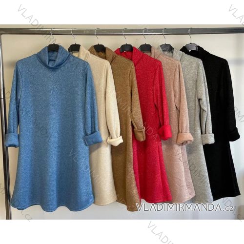 Šaty dlouhý rukáv dámské (S/M ONE SIZE) ITALSKÁ MÓDA IMM211535