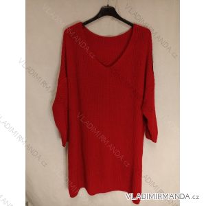 Knitted Dress Ala Sweater Long Sleeve Women's Plus Size (XL / 2XL ONE SIZE) ITALIAN FASHION IM4212262