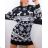 Women's Knitted Long Sleeve Dress (L/XL ONE SIZE) ITALIAN FASHION IMD211019 black M / L