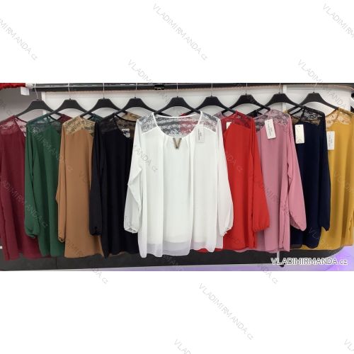 Tunic / blouse with handbag long sleeve women (L / XL ONE SIZE) ITALIAN FASHION IMWD217083