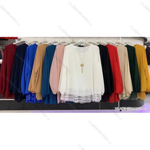Tunic / blouse with handbag long sleeve women (L / XL ONE SIZE) ITALIAN FASHION IMWD217083