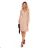313-9 ISABELLE Pleated dress with neckline and long sleeve - beige
