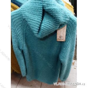Šaty pletené svetr prodloužený s rolákem dlouhý rukáv dámský (S/M/L ONE SIZE) ITALSKÁ MÓDA IM72180085