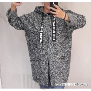 Kabát beránek dlouhý rukáv dámský (2xl/3xl  ONE SIZE) ITALSKÁ MÓDA IM421754