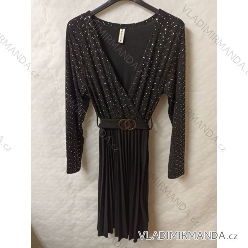 Dress with 3/4-sleeve ladies pocket (uni sl) ITALIAN Fashion IMWD20529 S/M black