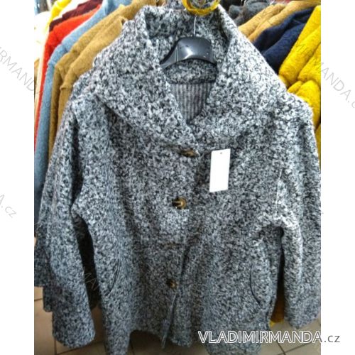 Kabát flaušový beránek s kapucí dámský (M/L ONE SIZE) ITALSKá MóDA IM321564 claret ML