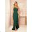 317-3 One shoulder long dress - dark green