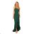 317-3 One shoulder long dress - dark green