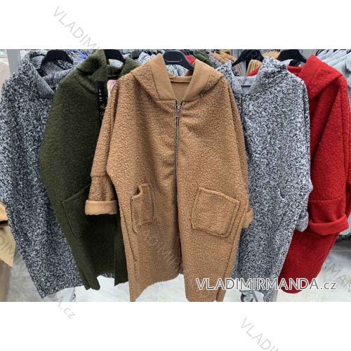 Women's coat long sleeve lamb (S / M ONE SIZE) ITALIAN FASHION IMWB217321