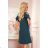 359-2 A trapezoidal dress with frills on the shoulders - green
