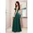 246-4 CINDY long dress with a neckline - green