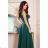 246-4 CINDY long dress with a neckline - green