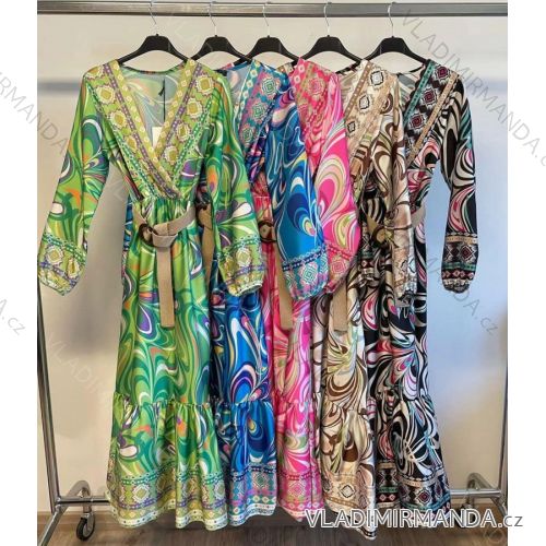 Elegant Long Sleeve Dress Women (S / M.ONE SIZE) ITALIAN FASHION IMM211302