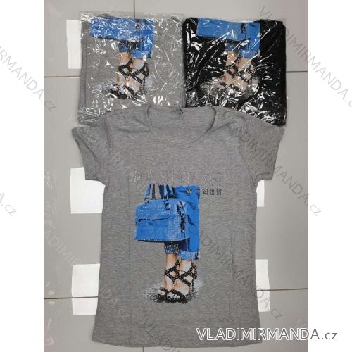 Tričko krátký rukáv dámské nadrozměr (2XL-4XL) TURECKÁ MÓDA TMWG22G12311