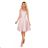 114-14 Flared dress - heart-shaped neckline - powder pink + glitter