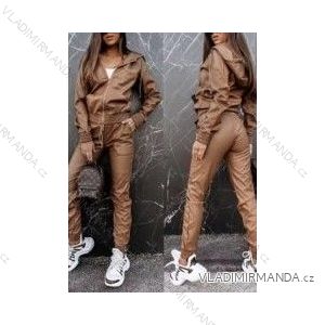 Set bomber hoodie trousers eco-leather women (S / M ONE SIZE) ITALIAN FASHION IMWA216572