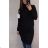 Šaty dlouhý rukáv dámské (L/XL ONE SIZE) ITALSKÁ MÓDA IM4212717 XL/2XL black