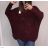 Women's Long Sleeve Sweater (S / M / L one size) ITALIAN FASHION IMWA214327 black XL / 3XL