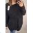 Women's Long Sleeve Sweater (S / M / L one size) ITALIAN FASHION IMWA214327 black XL / 3XL