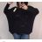 Women's Long Sleeve Sweater (S / M / L one size) ITALIAN FASHION IMWA214327 black XL / 3XL