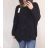 Women's Long Sleeve Sweater (S / M / L one size) ITALIAN FASHION IMWA214327 black XL / 3XL