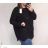 Women's Long Sleeve Sweater (S / M / L one size) ITALIAN FASHION IMWA214327 black XL / 3XL