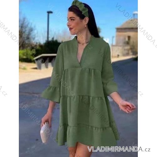 Šaty elegantní košilové dlouhý rukáv dámské (S/M ONE SIZE) ITALSKÁ MÓDA IMWY21734