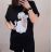 Shirt 3/4 sleeve ladies strip (4XL/5XL ONE SIZE) ITALSKÁ MÓDA IM422026